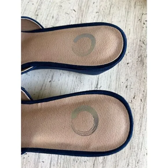 Journee Collection Women's Blue Slip-On Mules Size 6.5 Casual Open Toe​ - Picture 3 of 4